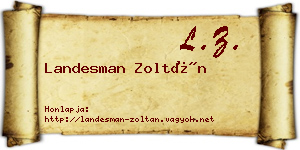 Landesman Zoltán névjegykártya